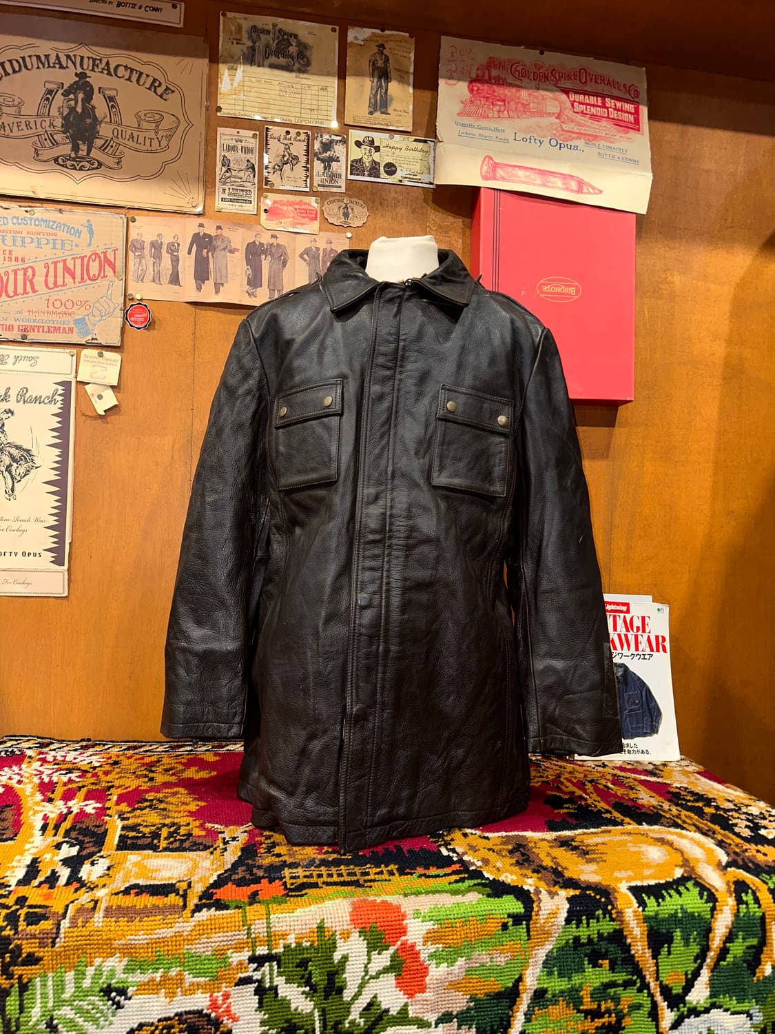 ( L-XL ) 빈티지가죽 워크웨어 아메카지 밀리터리 가죽코트  상품이미지3