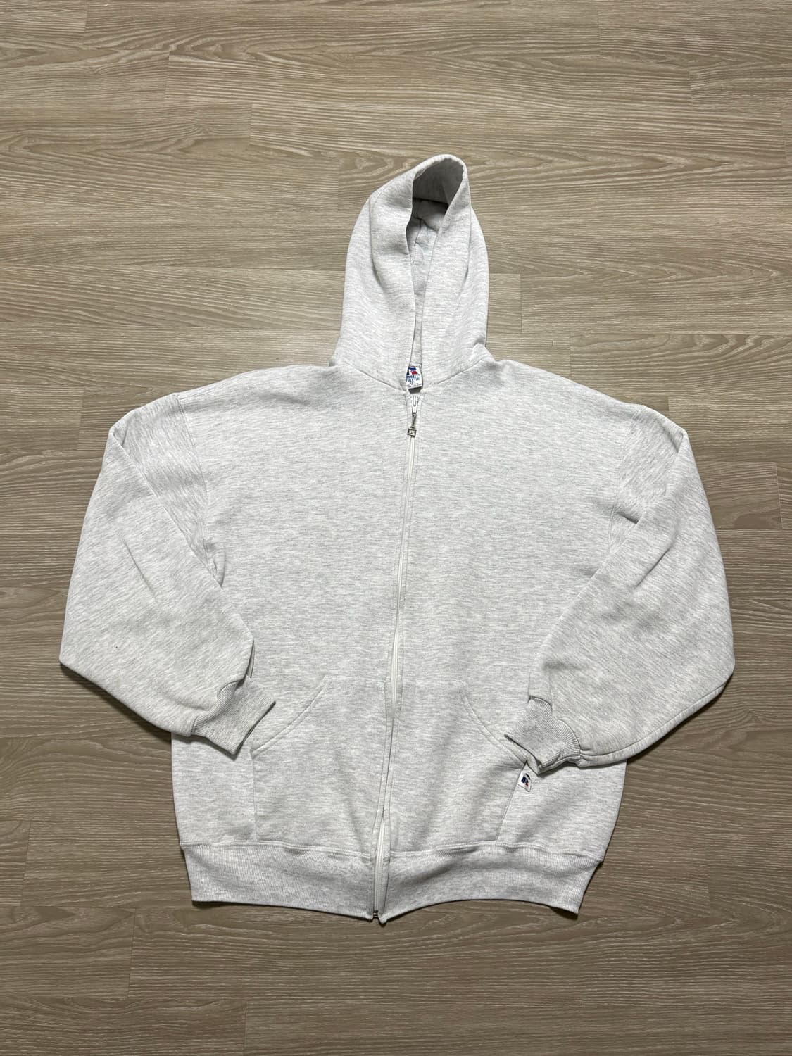 90s USA 러셀 후드집업 라이트 그레이 상품이미지1