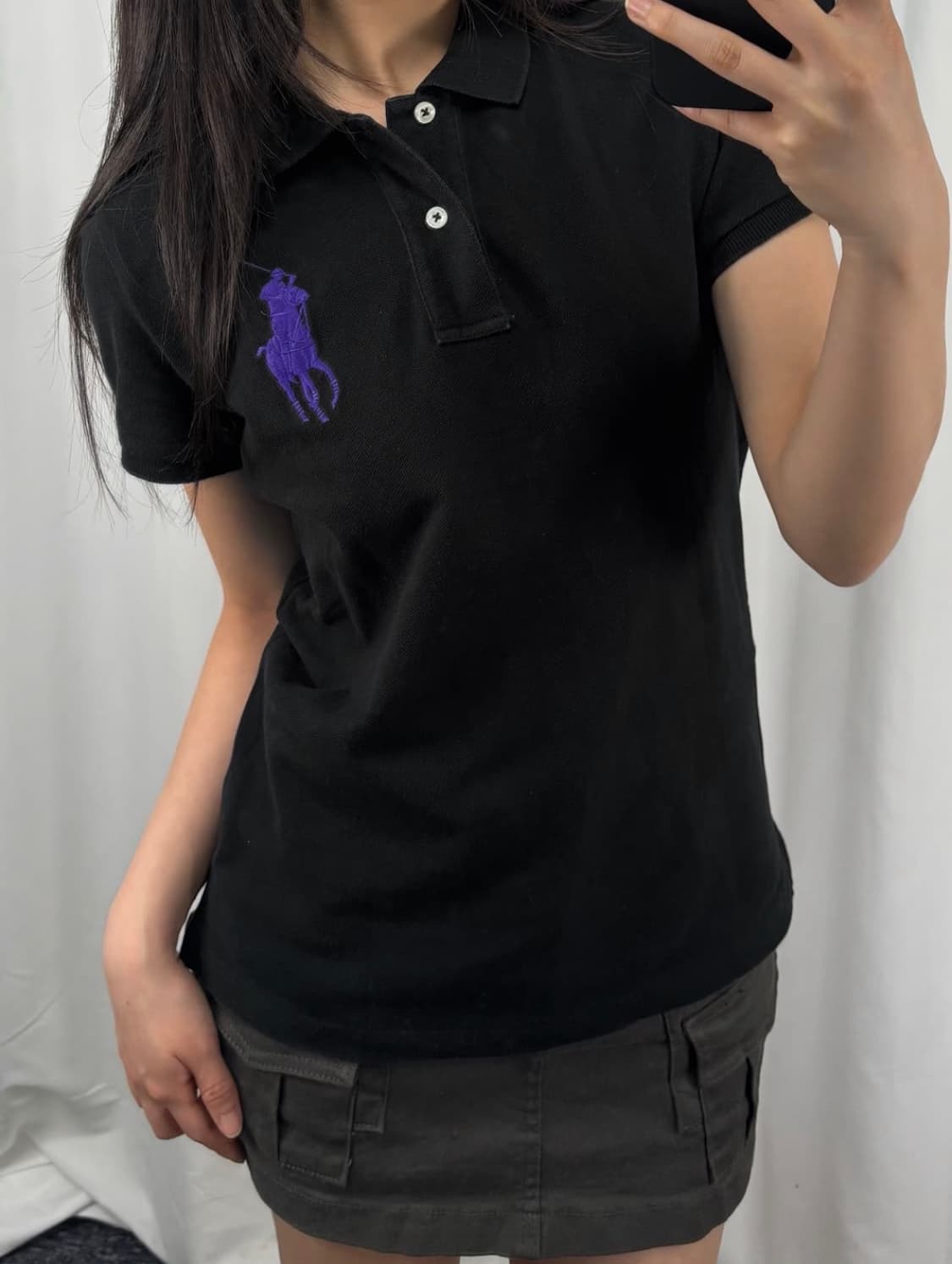 폴로 빅포니 블랙앤 퍼플 카라 m 상품이미지1