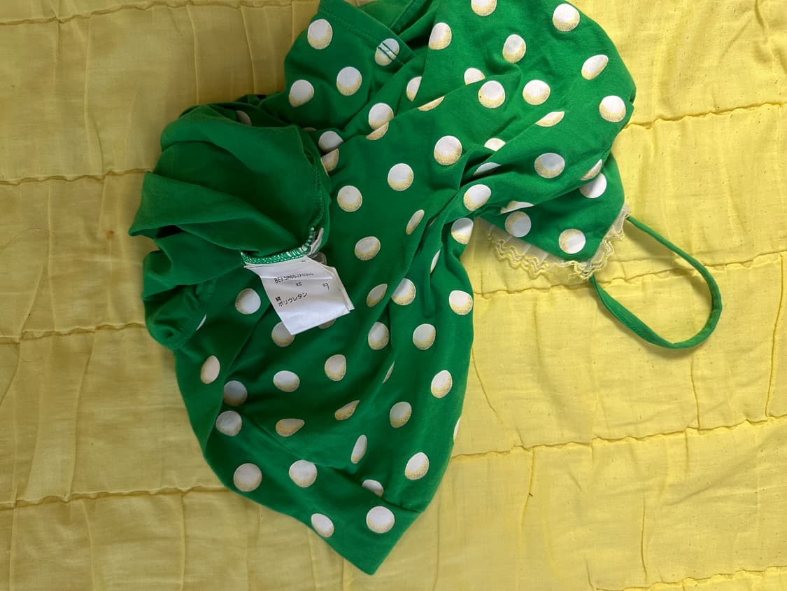 도트 그린 캐미솔 코튼 상품이미지2