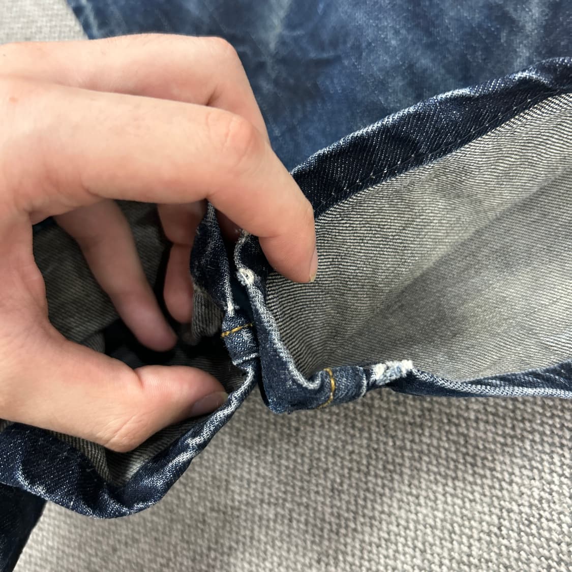 에비수 워시드 백로고 데님팬츠(38) 상품이미지8
