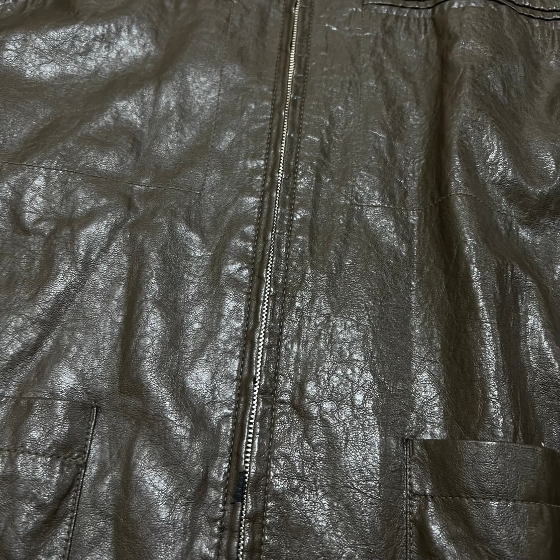 마뗑킴 빈티지 레더 라이더 가죽자켓 [브라운] XL/105 상품이미지7