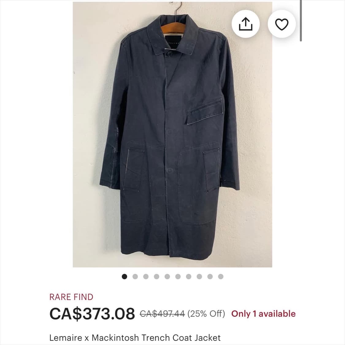 르메르 X MACKINTOSH 싱글 로브 트렌치코트 상품이미지2