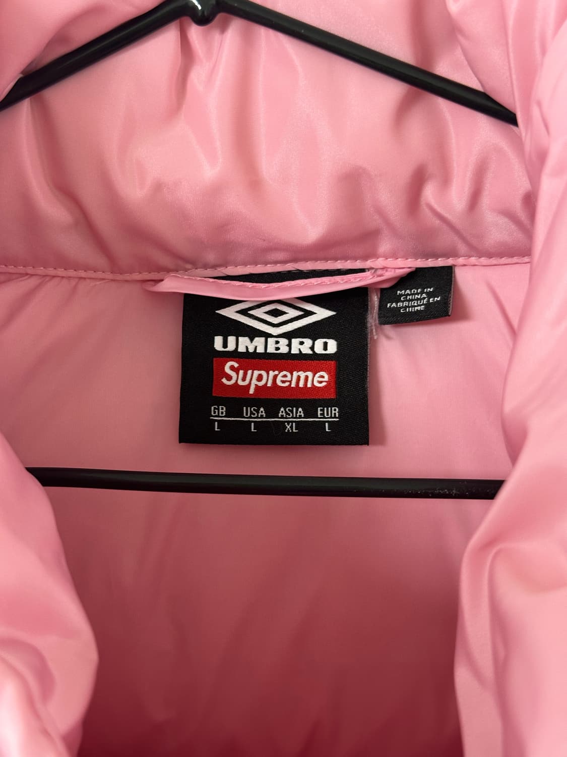 슈프림 엄브로 다운 패딩 자켓 핑크 L 새상품 상품이미지5