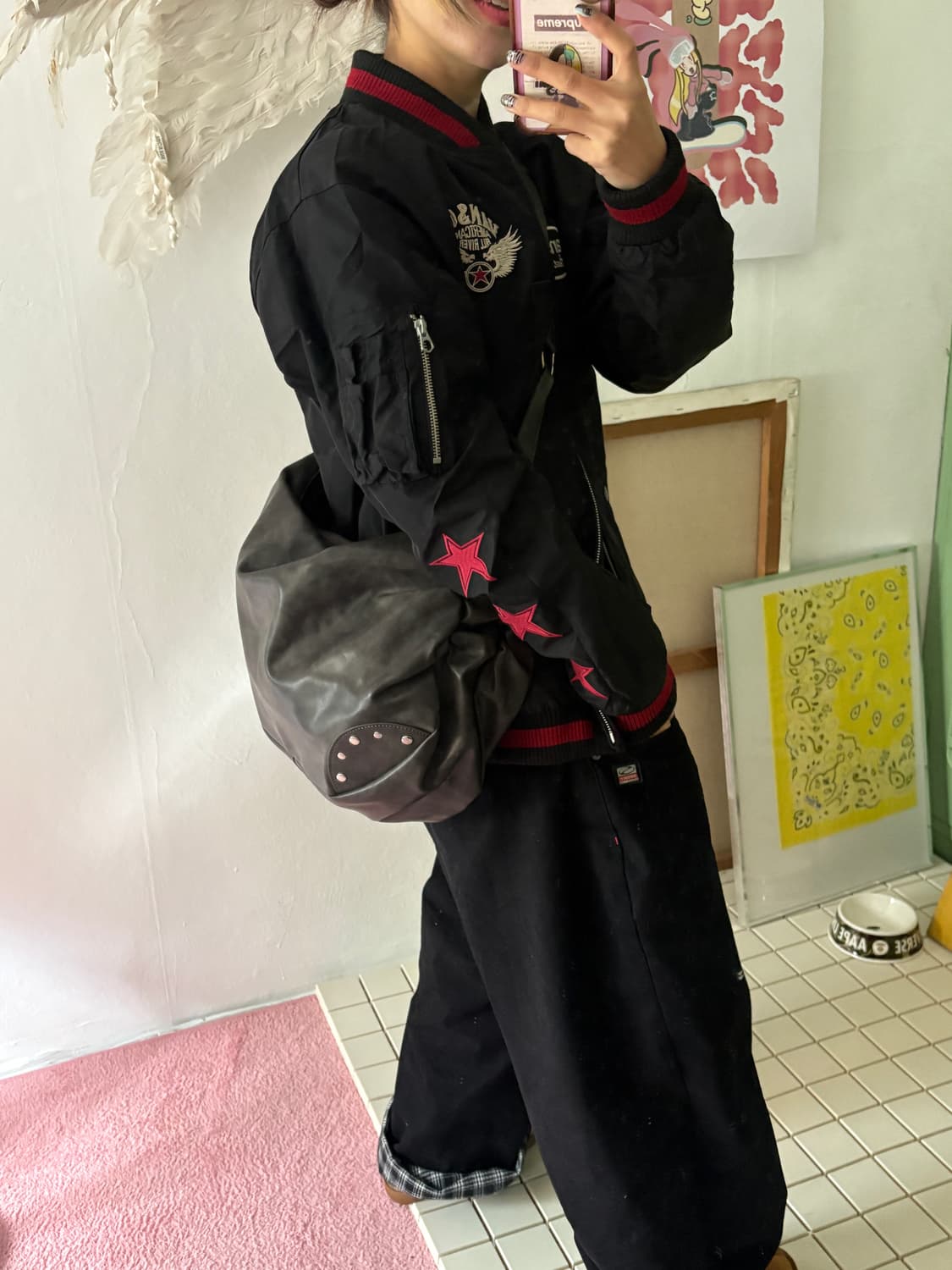 스터드 그레이 가방 상품이미지1