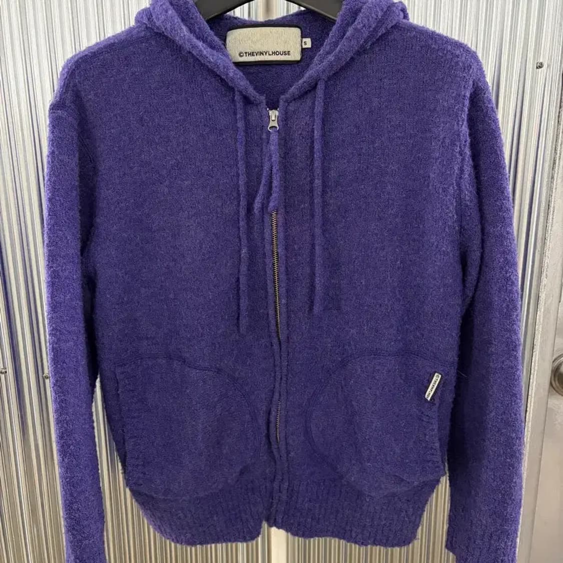 Thevinylhouse knit zipup purple S 상품이미지2