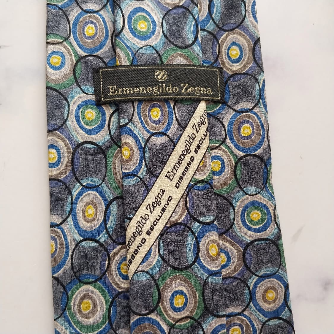 에르메네질도 제냐 그레이 패턴 넥타이 9.7cm S~A+등급 K2433
 상품이미지10