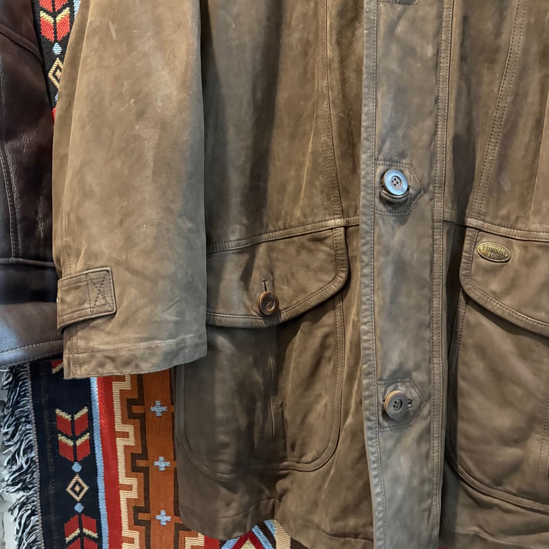 90s 런던포그 소가죽자켓 카라 레더자켓 상품이미지3