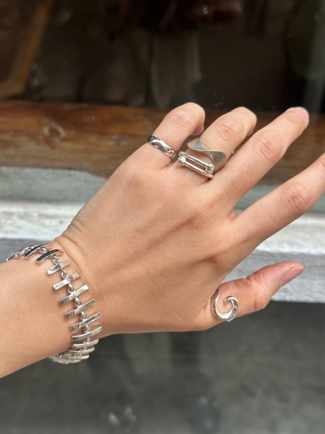 Contemporary Linear 925Silver Bracelet 상품이미지4