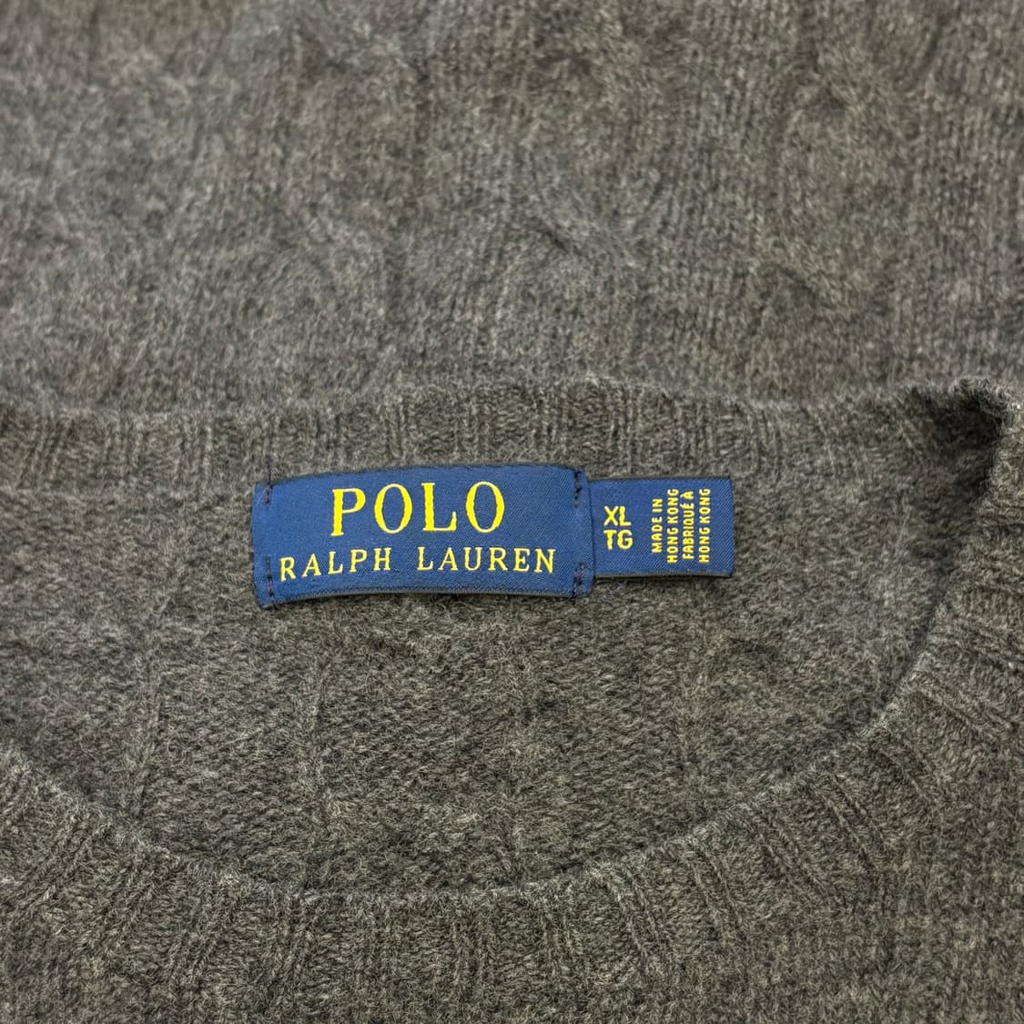 XL 폴로랄프로렌 울 캐시미어 챠콜 케이블 니트 상품이미지4