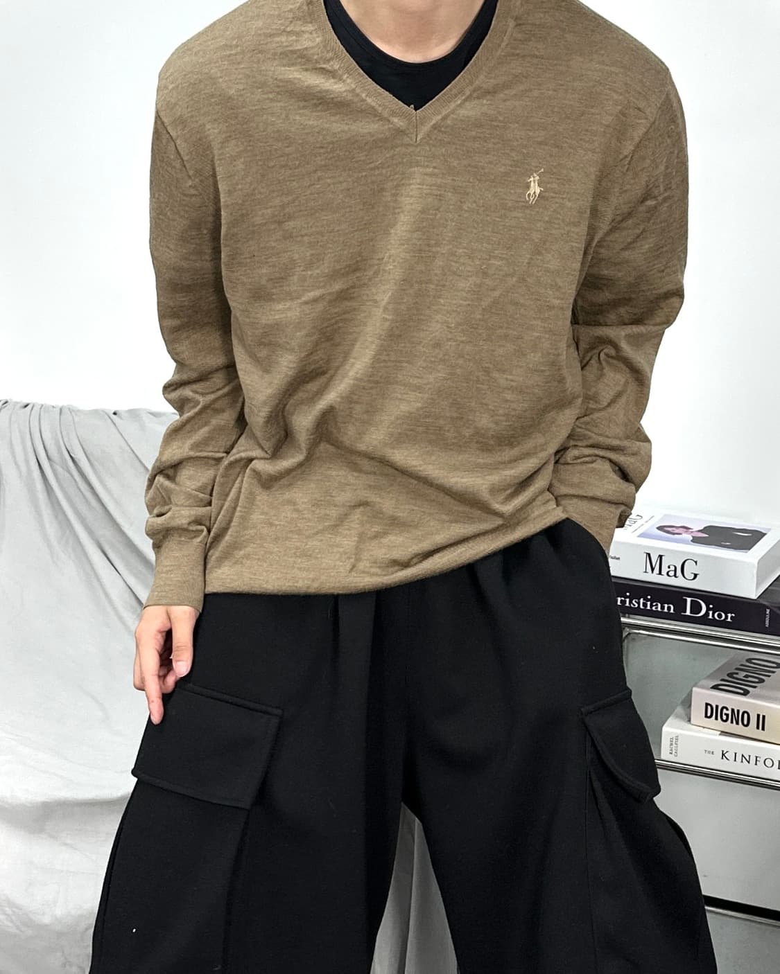 폴로 랄프로렌 브라운 메리노울 신형 니트 XL 상품이미지2