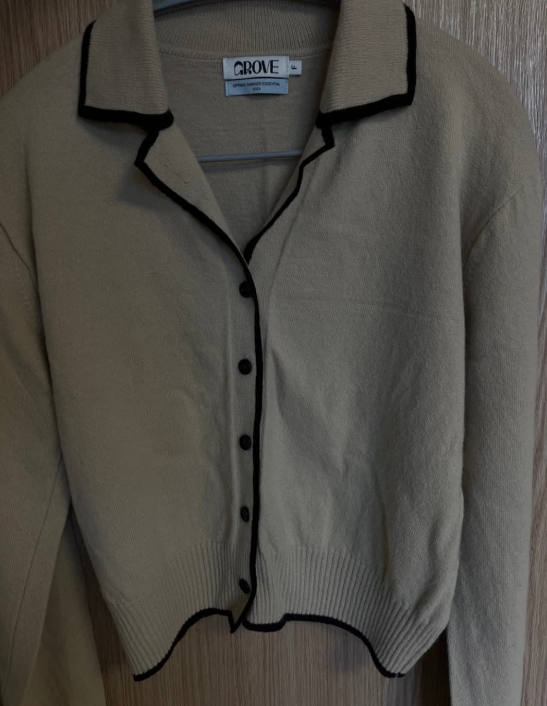 Grove 그로브 베이지 브라운 가디건 상품이미지1