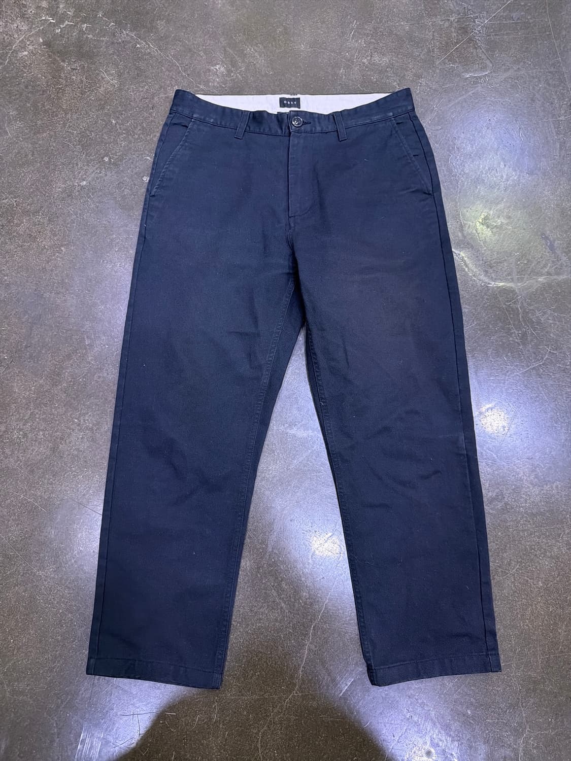 오베이 코튼 치노팬츠 레귤러핏 네이비 33 상품이미지1