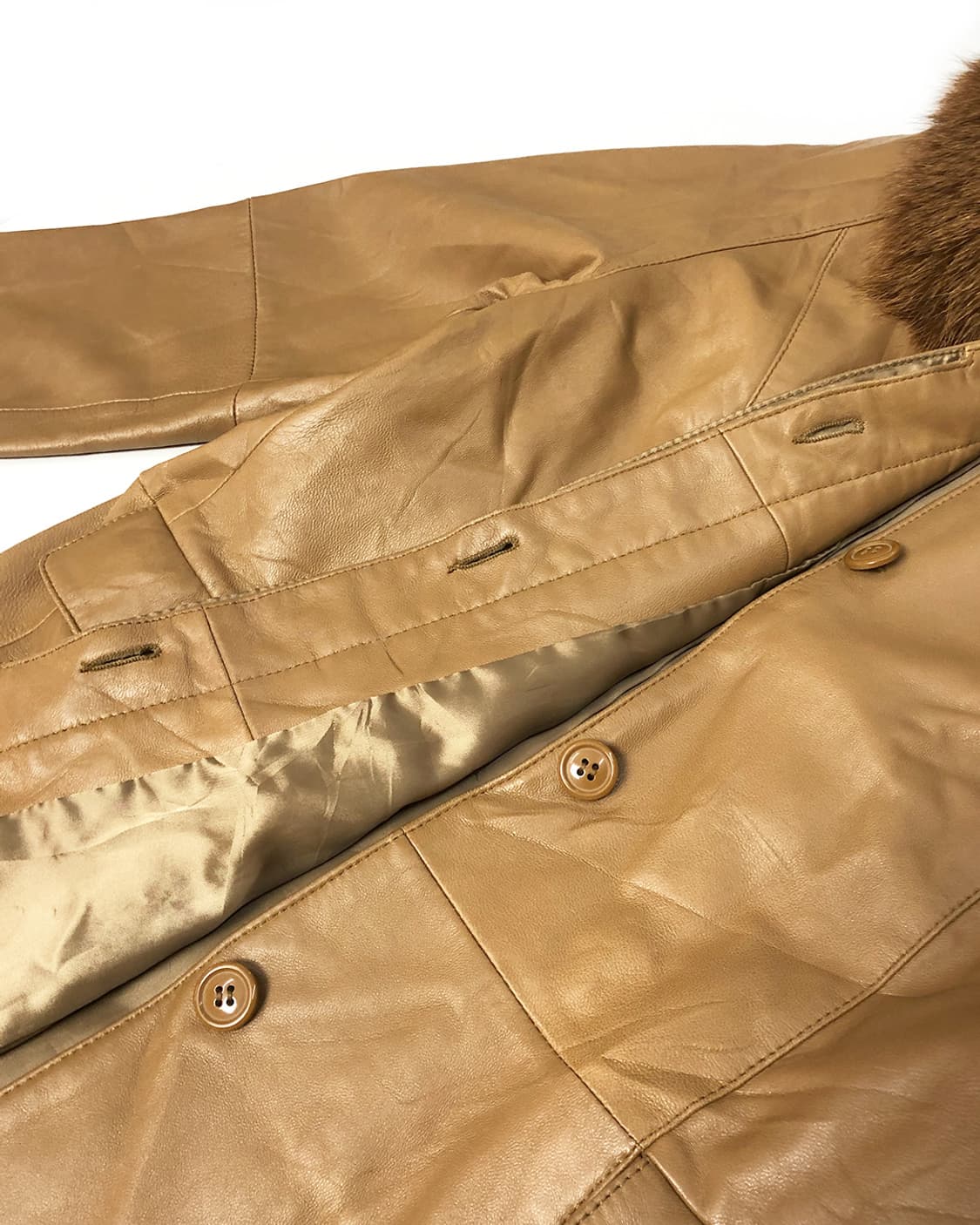 Vintage 트리밍 퍼 가죽 자켓(카라 탈부착 가능) 상품이미지6