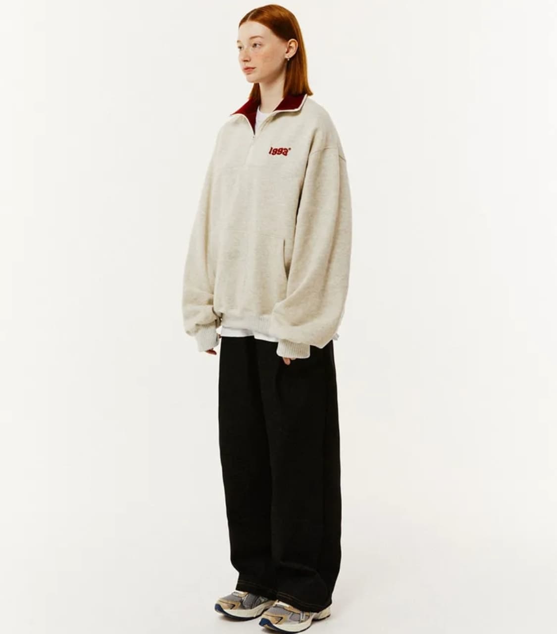 1993스튜디오 빈티지 반집업 기모 맨투맨 M size 상품이미지3