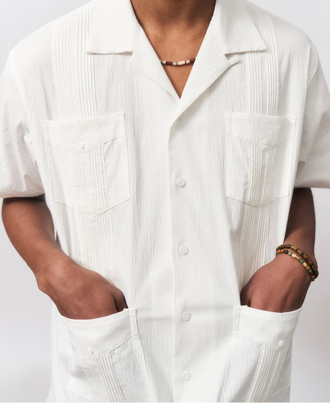 아웃스탠딩 시어서커 셔츠 L SEERSUCKER GUAYABERA CUB 상품이미지9