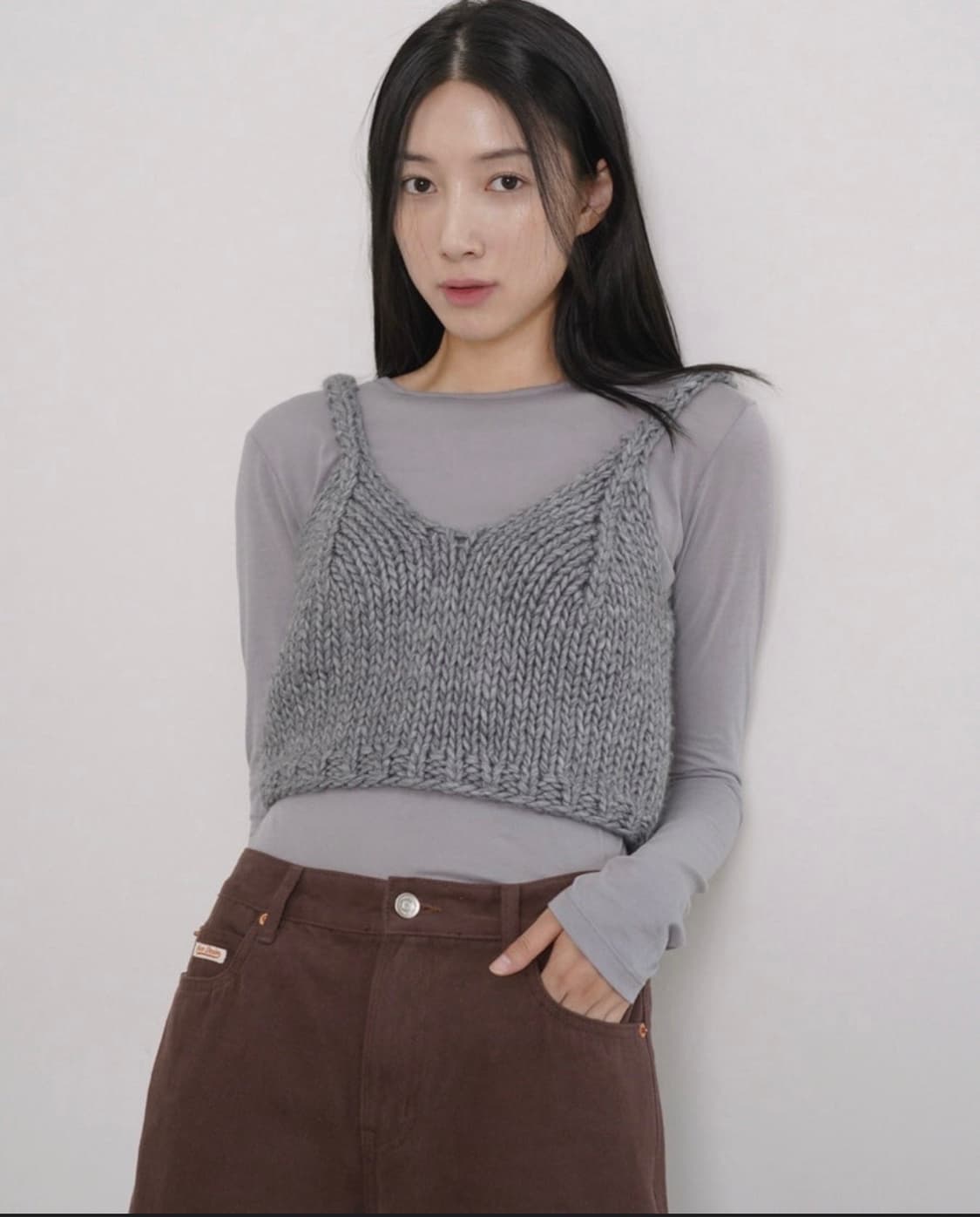 그로브 21F/W PLUM BUSTIER 플럼 뷔스티에 니트 탑 상품이미지4