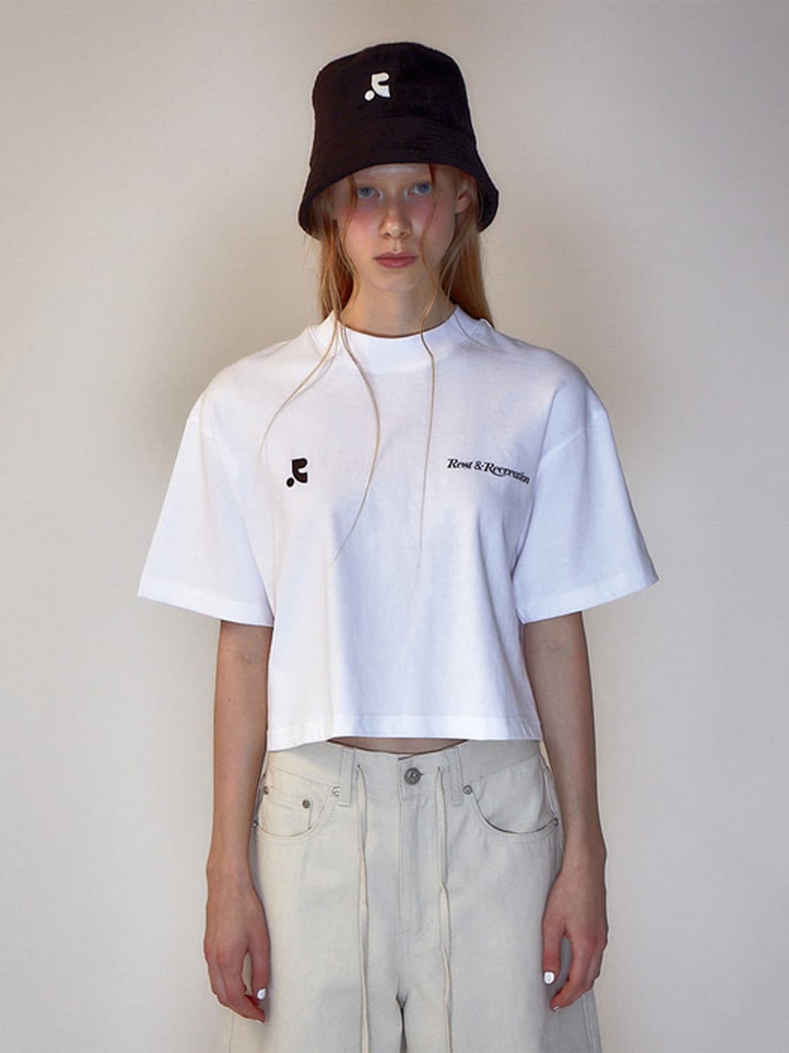 Rest & Recreation 크롭 티셔츠 화이트 상품이미지2