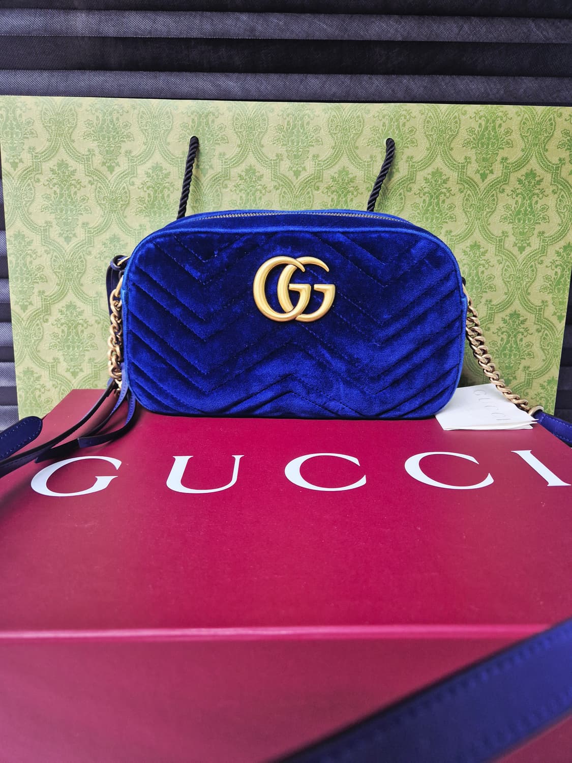 (상태 최상급)구찌GG 마틀라세 벨벳 카메라백 스몰 상품이미지2