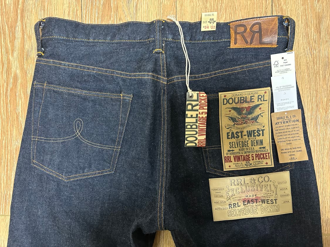 RRL 빈파포 이스트웨스트 셀비지 34/32 더블알엘 빈티지 파이브포켓 상품이미지4