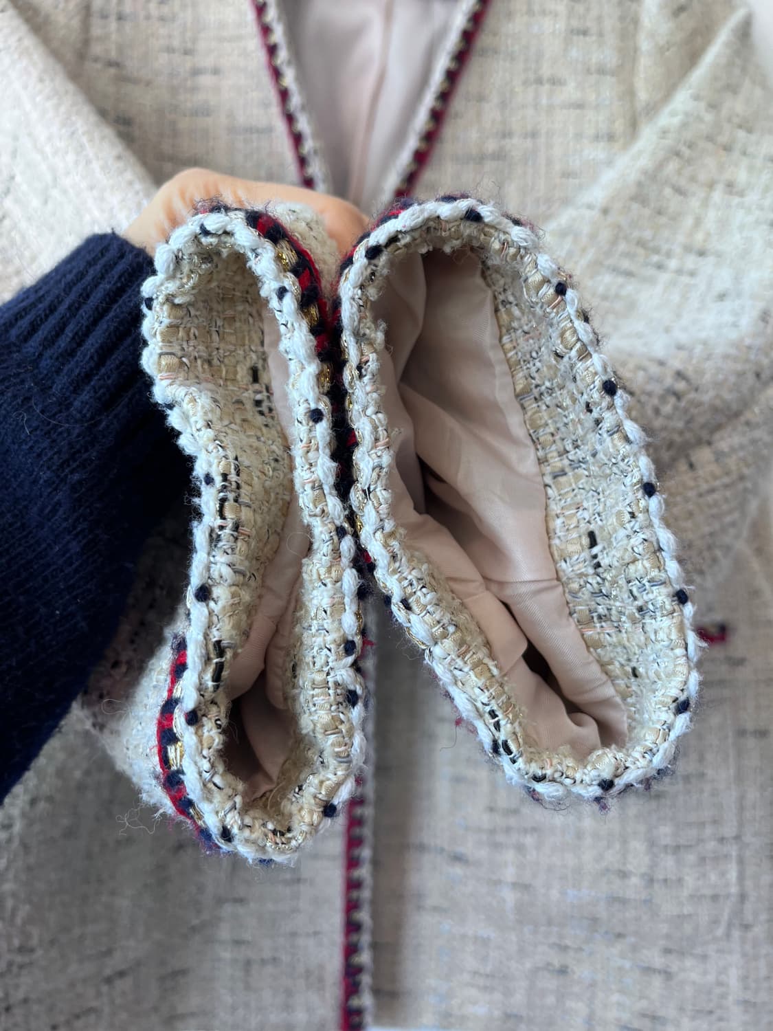 HY스튜디오 여성 노카라트위드자켓 S사이즈 상품이미지6