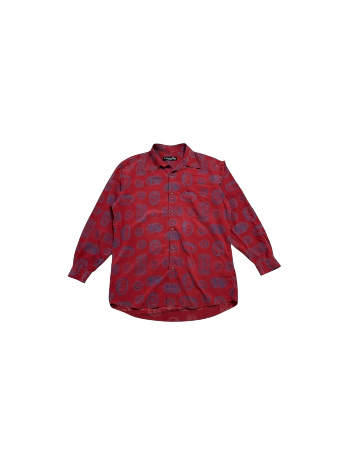 스리스챤 디올 빈티지 실크 셔츠 레드 상품이미지1