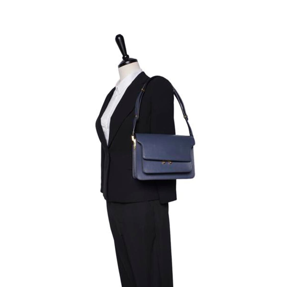 (중고) 마르니 네이비 카프스킨 트렁크 미듐 숄더백 상품이미지4