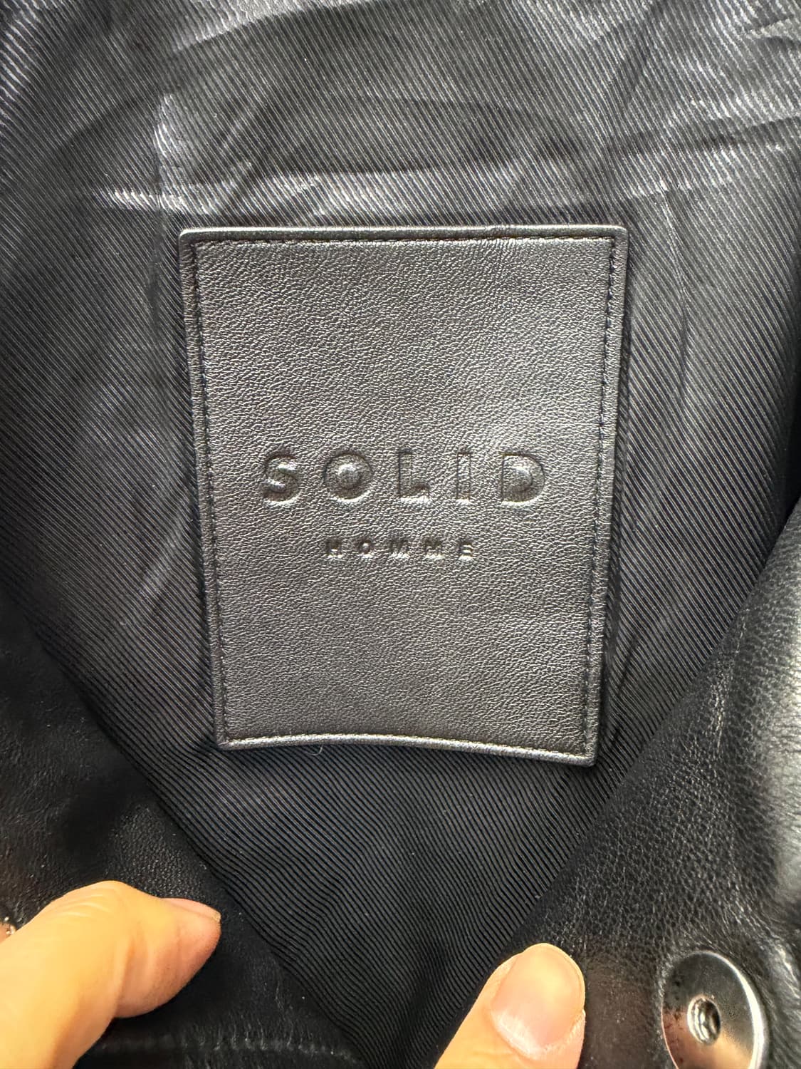 정품) 솔리드옴므 23ss 블랙 양가죽 레더 자켓 50(105) 상품이미지6