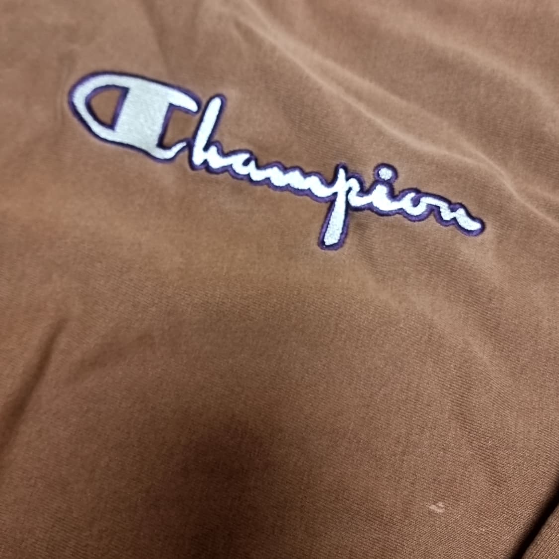 빈티지 usa메이드 챔피온 브라운 리브드 스웨트셔츠(xl) 상품이미지3