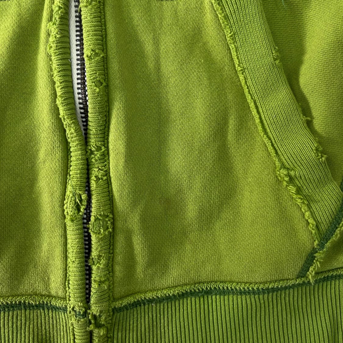 95 아베크롬비 y2k 양호원 그린 데미지 후드집업 상품이미지5