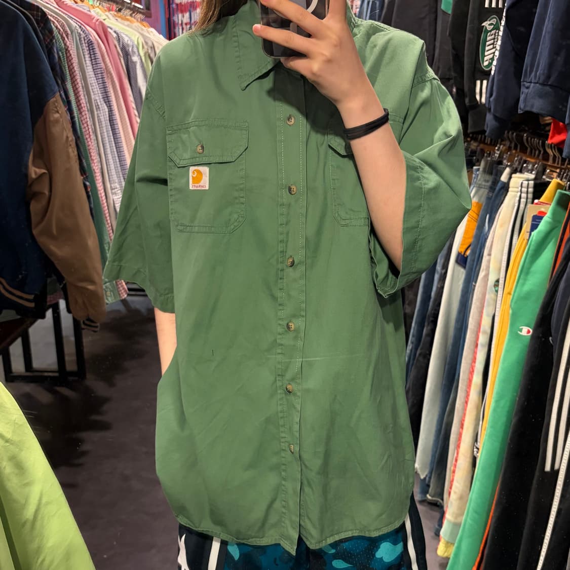 [IM] Carhartt 칼하트 반팔 셔츠 녹차 상품이미지1