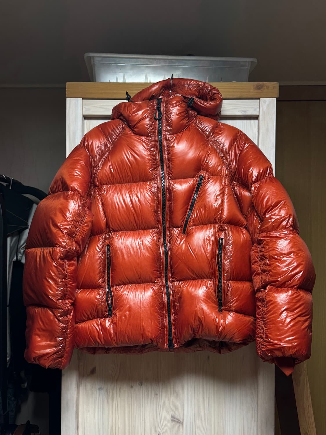 무신사 스탠다드 시티 레저 시어 립스탑 후디드 다운 숏 패딩 상품이미지1