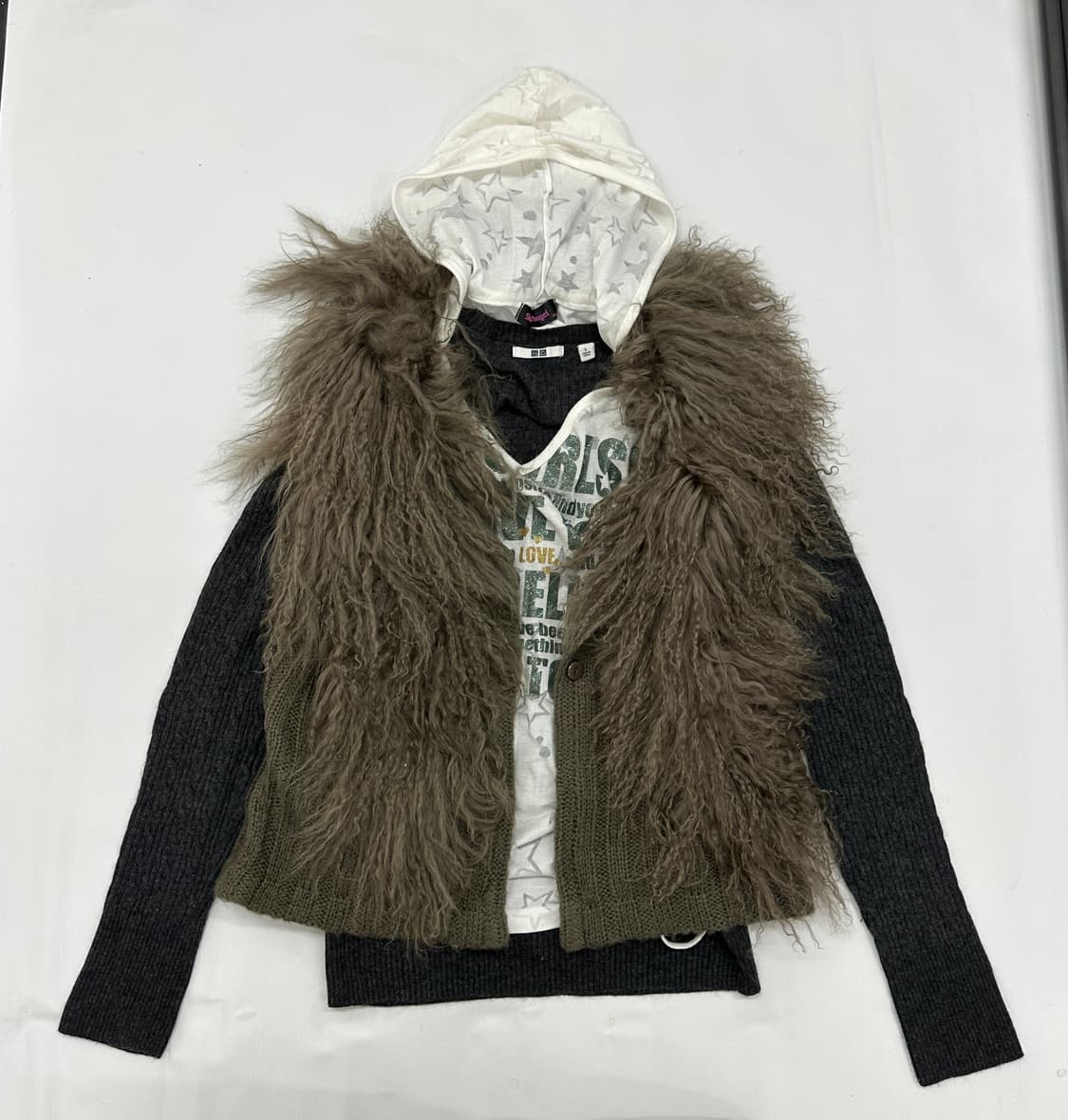 🪐오네갸루 y2k 퍼 조끼 포인트 코디세트 🪐펑크 락 보헤미안 상품이미지4