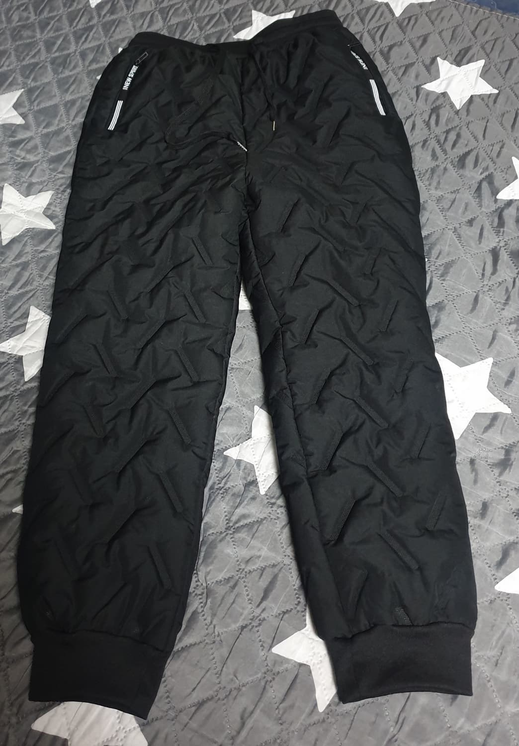 NEW SPORT 안감털 퀄팅 패딩 조거팬츠 블랙 (L) 상품이미지1