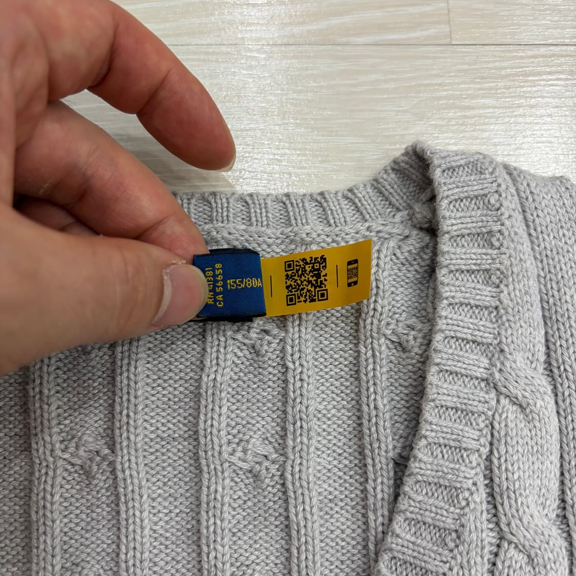 폴로 랄프로렌 여자 여성 우먼스 브이넥 케이블 니트 xs 상품이미지6