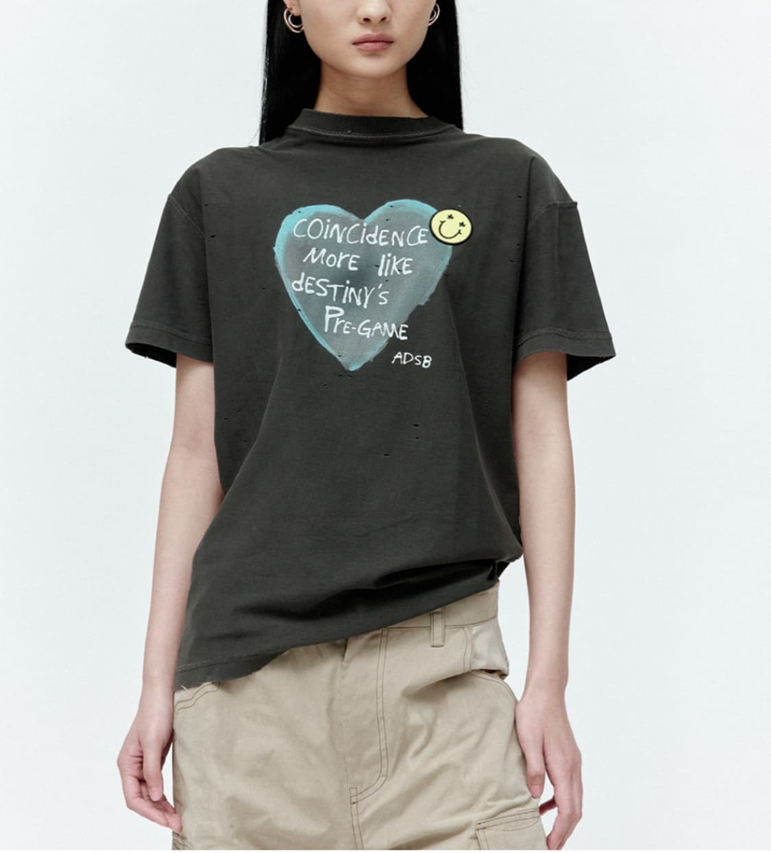 앤더슨벨 UNISEX HEART MESSAGE T-SHIRT xxs 상품이미지1