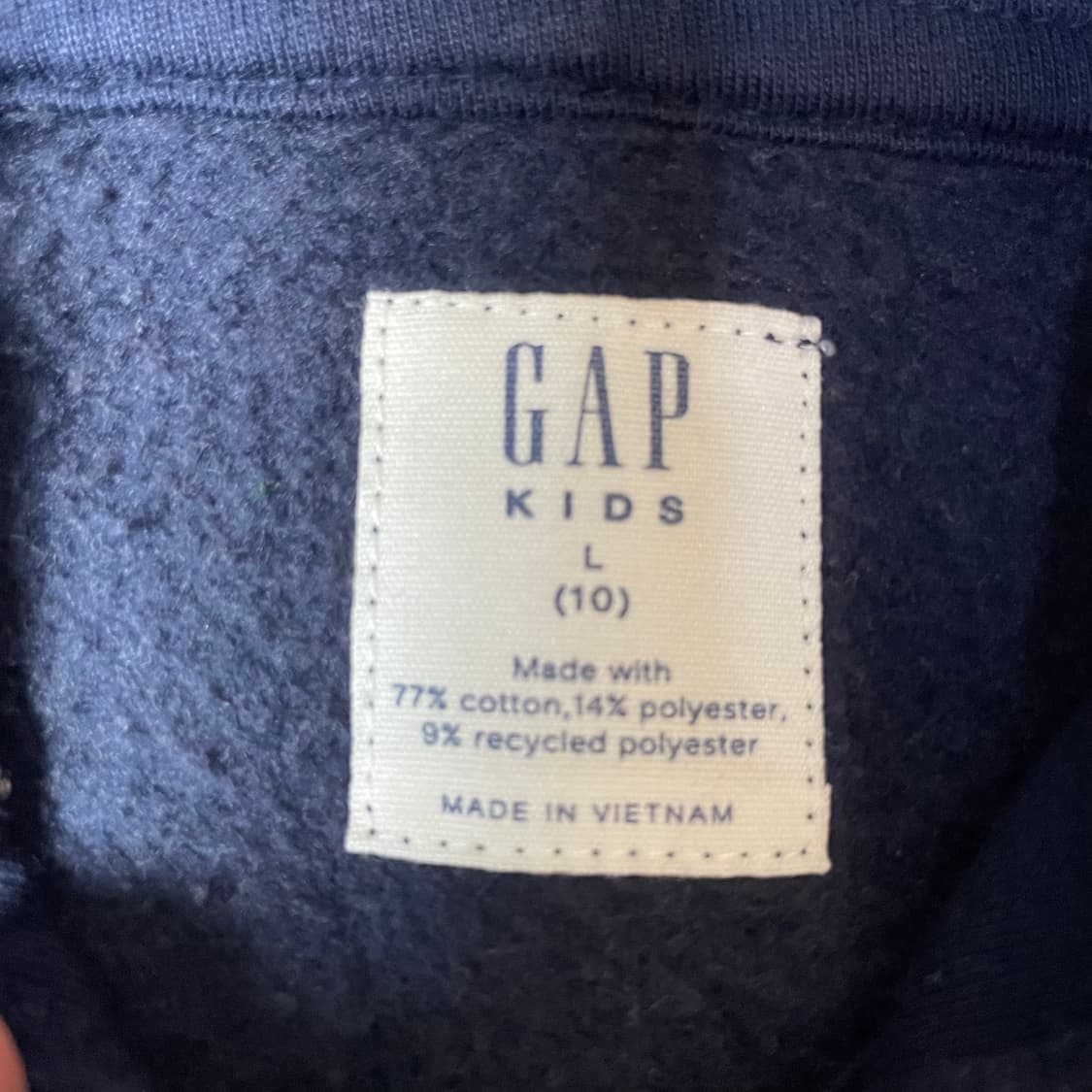 갭 키즈 네이비 레드 포인트 라인 후드 집업 L 상품이미지4
