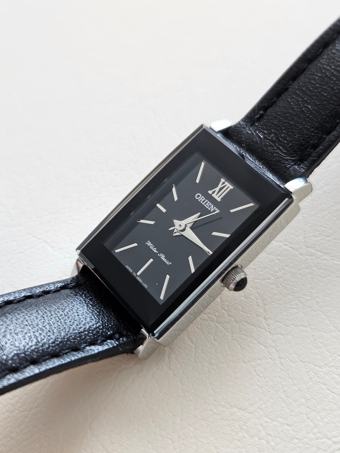 빈티지 오리엔트 사각 블랙 여성 가죽 시계 상품이미지4