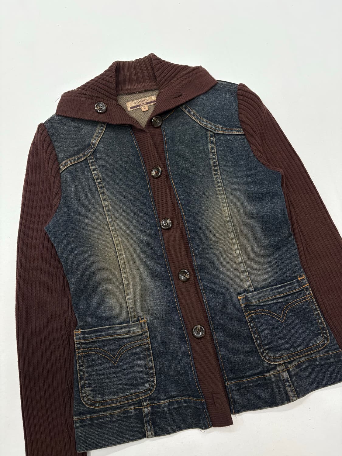 00s TOMBOY 톰보이 y2k 데님 골지 집업 자켓 상품이미지7