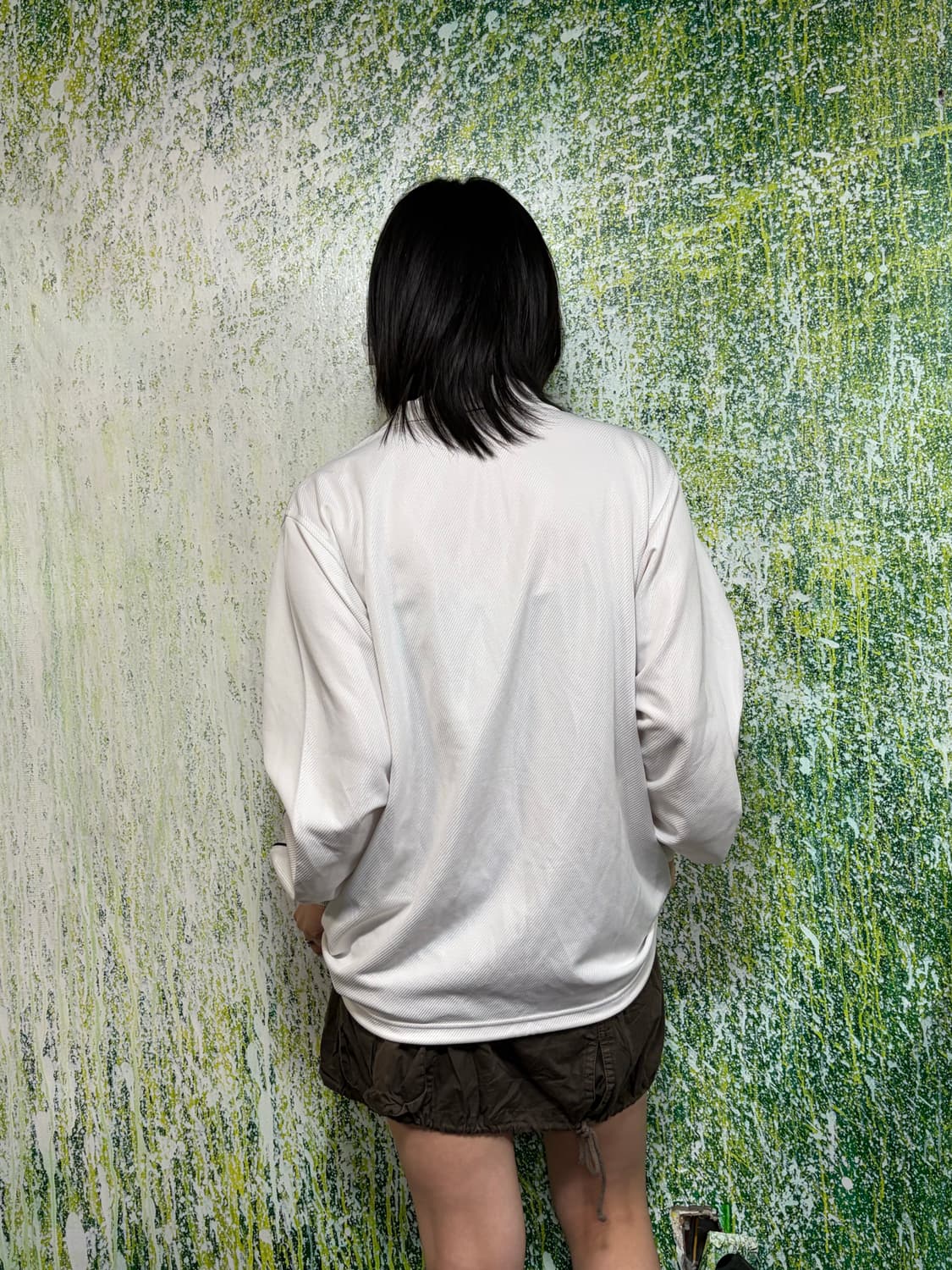 아디다스 스몰로고 화이트 오버핏 져지 M 상품이미지5