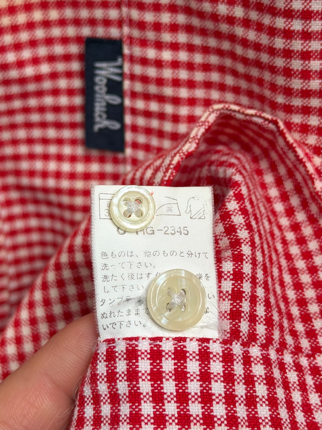 Woolrich 울리치 레드 깅엄 체크 버튼 다운 셔츠 M 상품이미지6