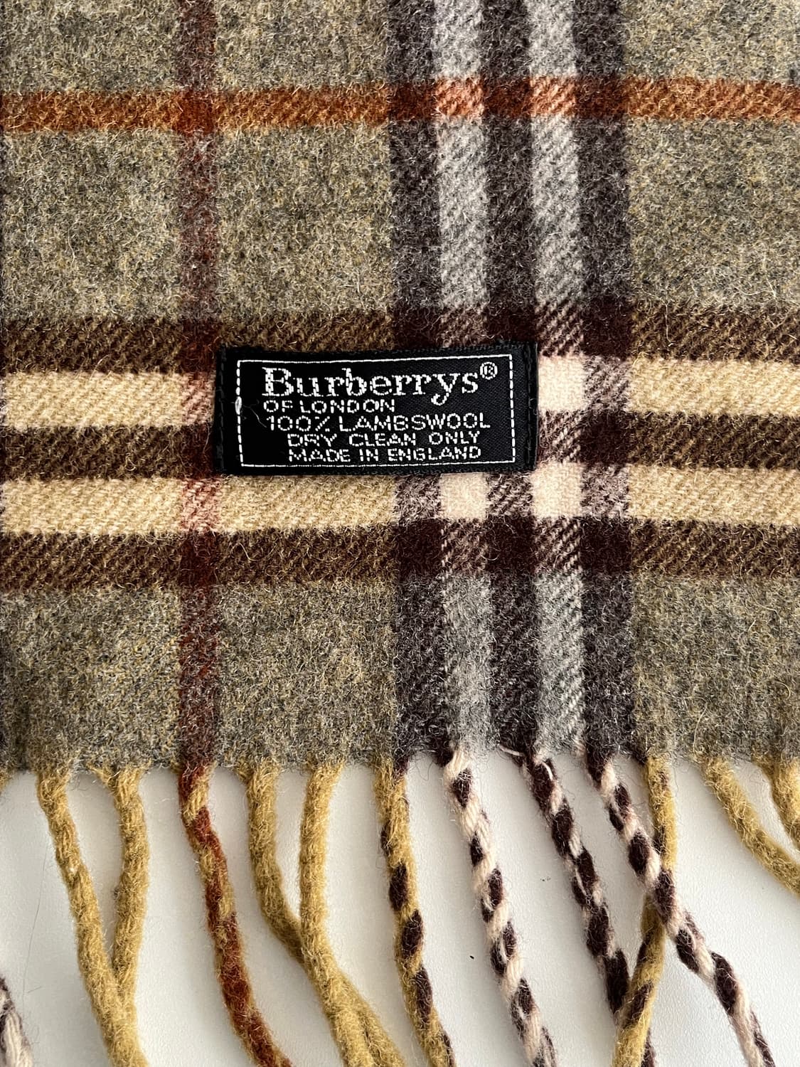 F) 버버리 빈티지 체크 램스울 머플러 카키 상품이미지3