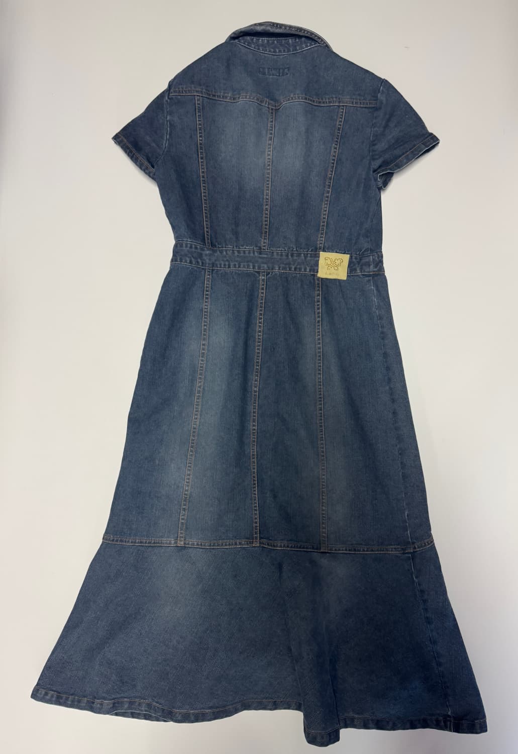 여성 톰보이 나비 와팬 빈티지 워싱 데님 반팔 원피스 S 상품이미지2