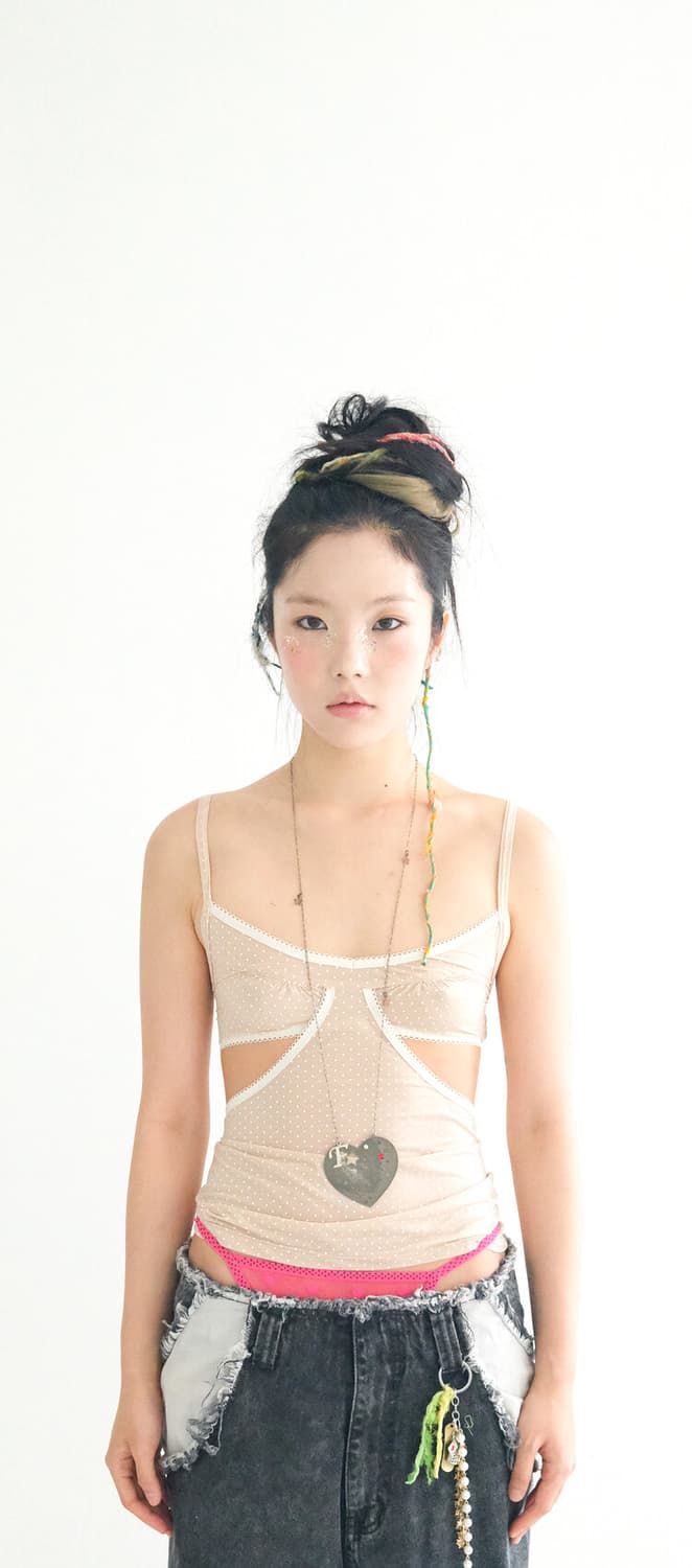 샵페어리 도트 란제리 캐미솔 나시 상품이미지1