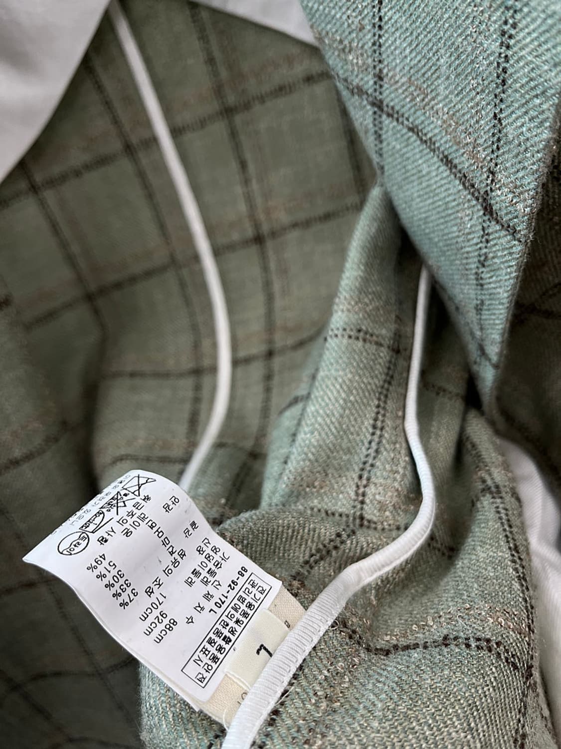 여) 분더샵 체크 린넨 트렌치코트 상품이미지8