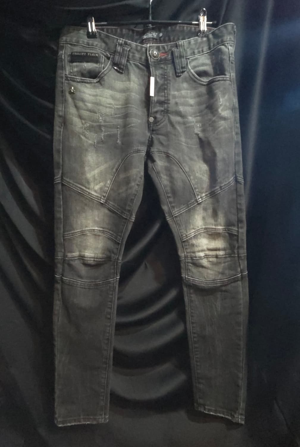 필립플레인 블랙 데님 바이커진 상품이미지1