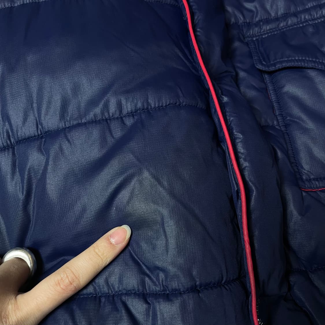 빈티지 네이비 사이드패치 멀티포켓 패딩 상품이미지4