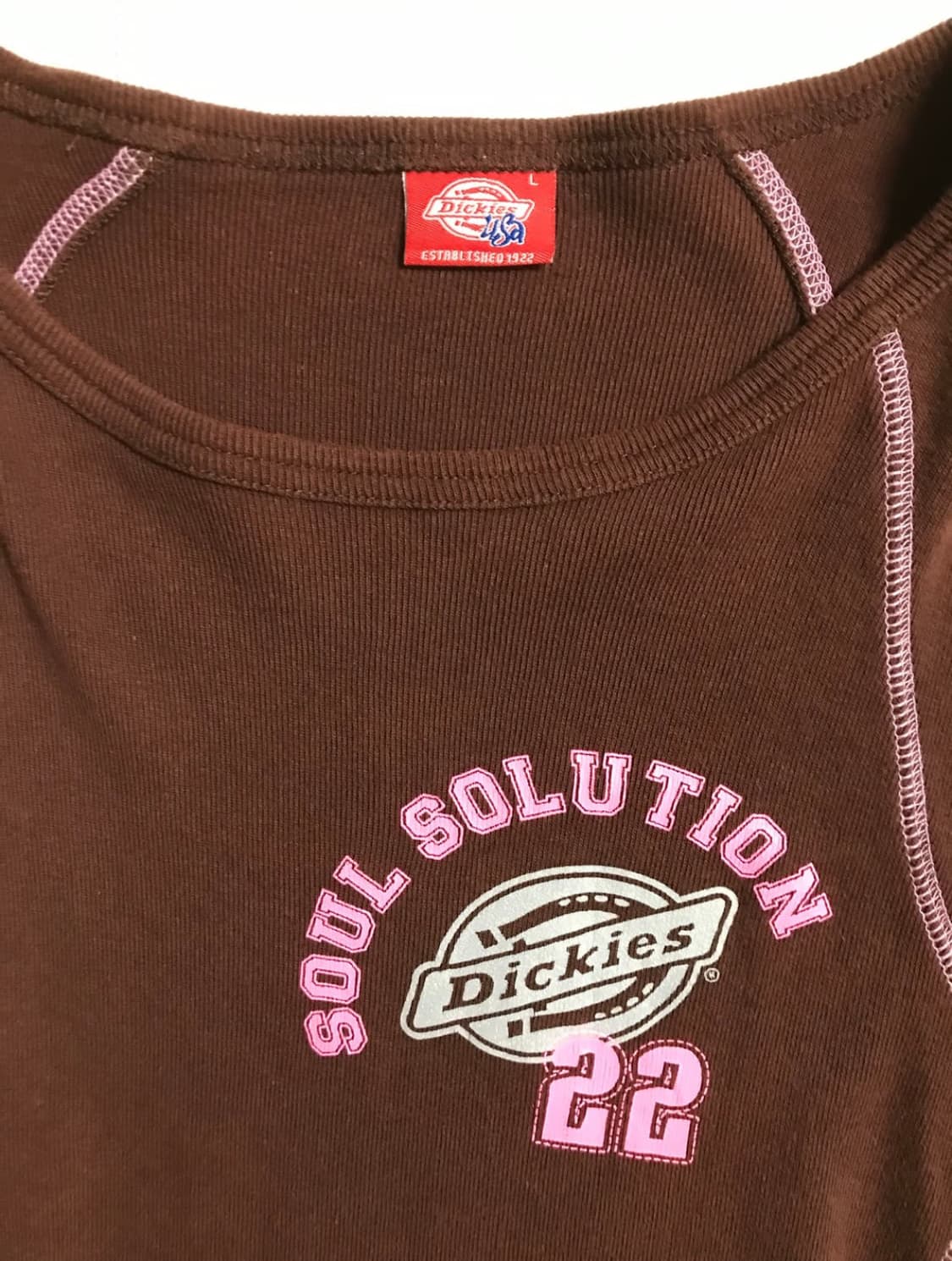 y2k 빈티지 디키즈 보트넥 크롭 롱 슬리브리스 상품이미지2