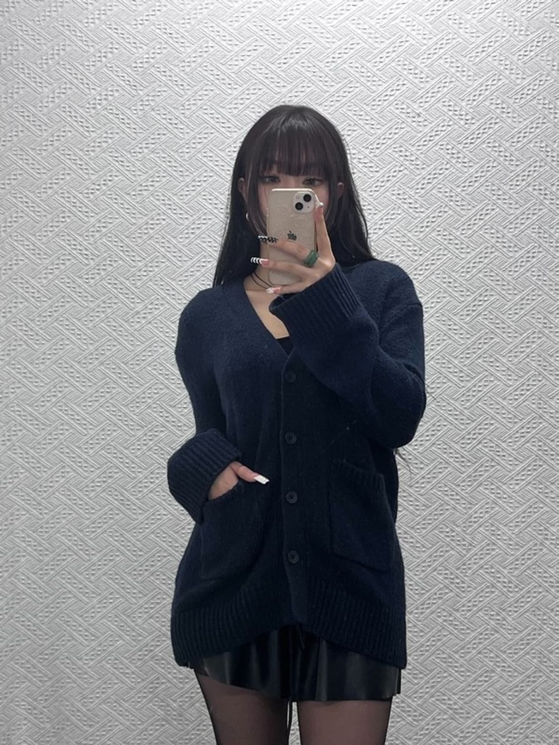 유니클로 빈티지 캐주얼 울혼방 니트 뜨개 가디건 M C10425 상품이미지2