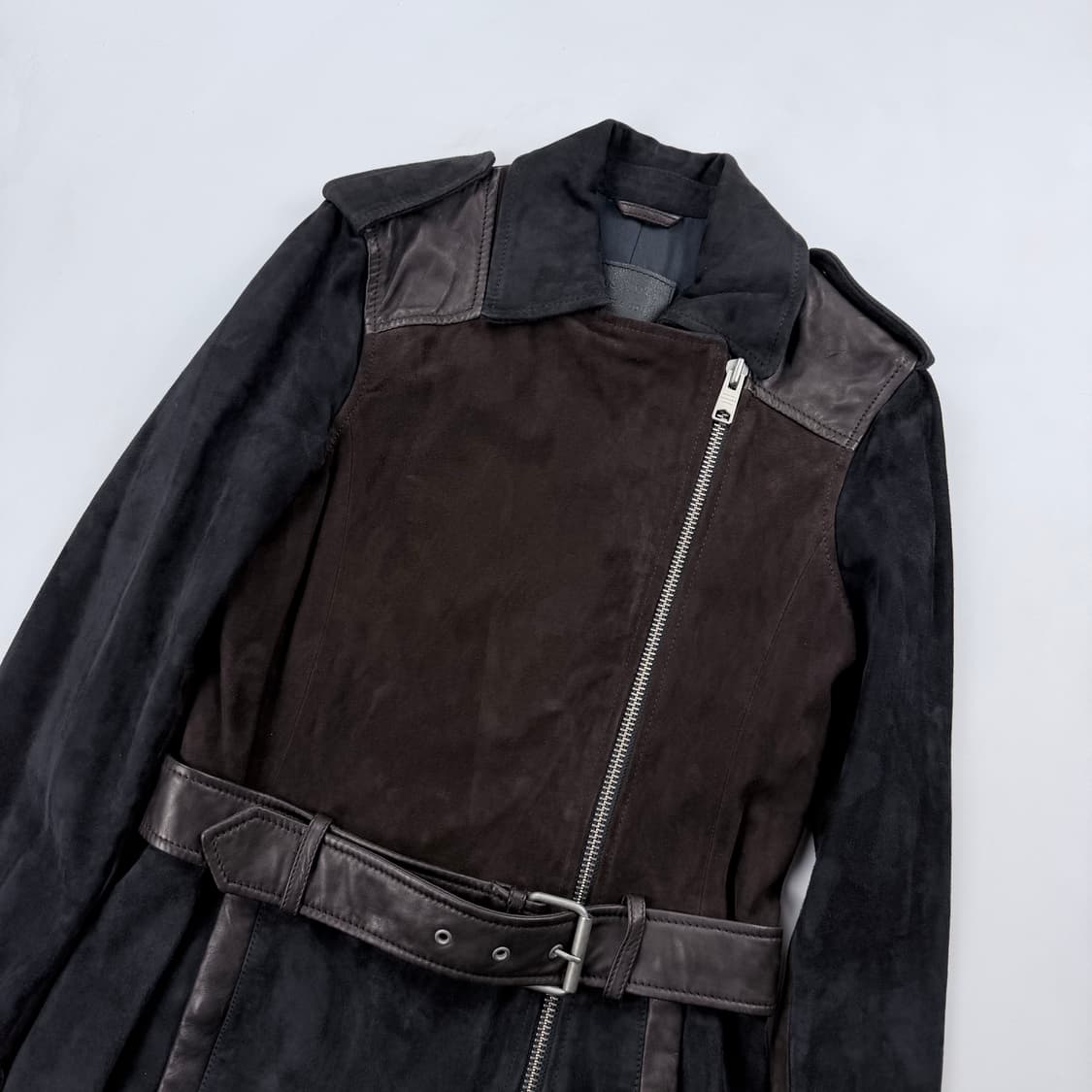 올세인츠 고트레더 스웨이드&램스킨 레더 코트 상품이미지2